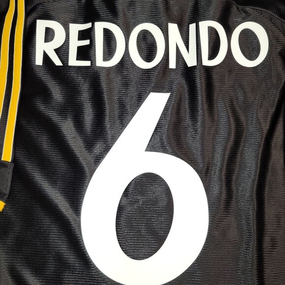 Redondo Real Madrid Black Away UEFA FINAL 1999 2000 Soccer Jersey M SKU# 627113 - Picture 4 of 10